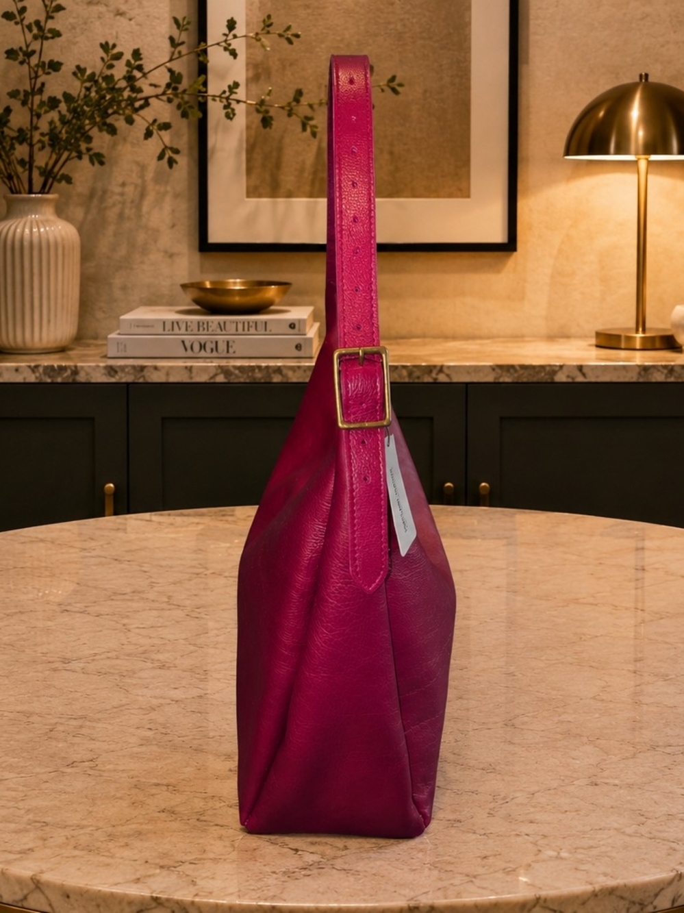 Portland Leather - Brand New Orchid Oversized Aspen Shoulder Bag - Picture 3 of 4